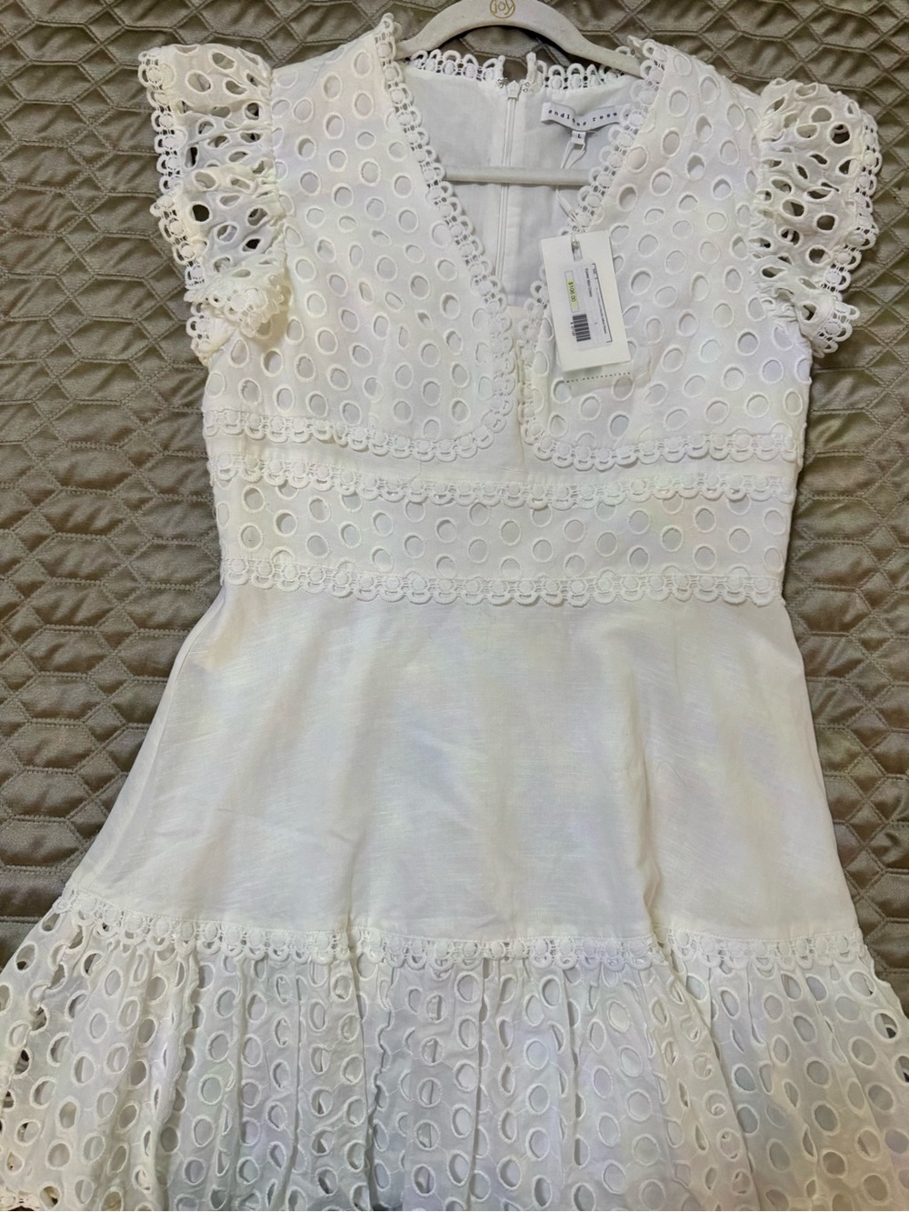 ENDLESS ROSE NWT White Eyelet Lace-Trim MINI Dress